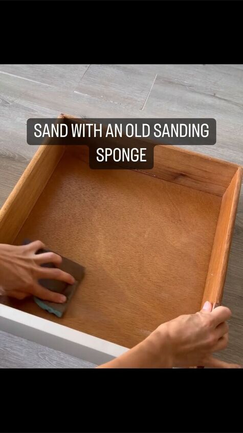 Sanding the interior of drawers