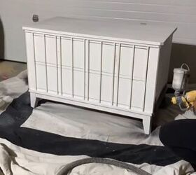 chest of drawers makeover, Adding strips of wood