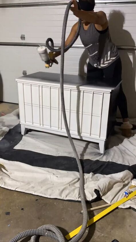 chest of drawers makeover, Painting the bureau