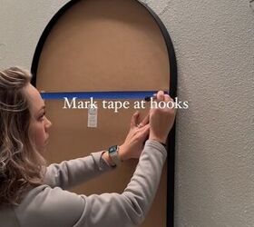 how to hang mirror on wall, Marking the mirror hooks