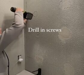 how to hang mirror on wall, Drilling in the screws
