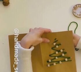 tarjeta de navidad fcil con cordeles