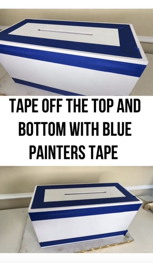 diy decorative boxes, Applying painter s tape to the box