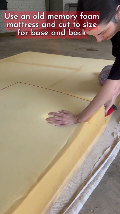 Cutting memory foam for the chaise lounge
