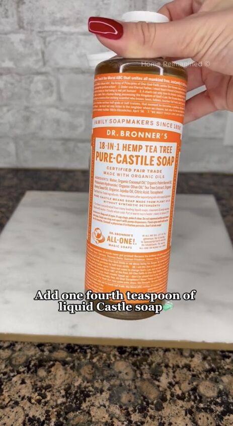 Adding liquid Castile soap