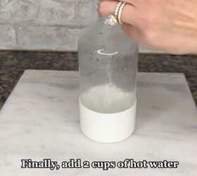 Pouring two cups of hot water