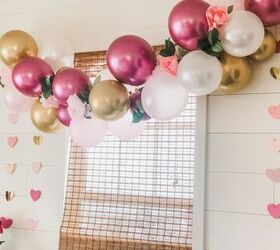 fiesta rosa madre e hija, Guirnalda de globos con flores