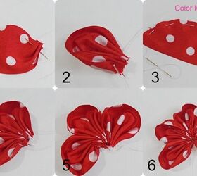 guirnalda de corazones con flores de tela de scrap, pasos para crear flores de tela