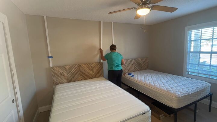 DIY floor-to-ceiling headboard