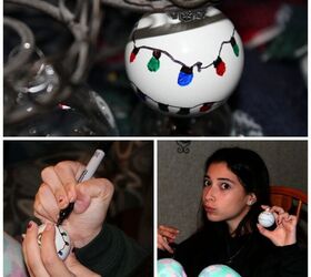 crea adornos nicos con sharpie extreme, sharpie chrismas ornaments string of lights