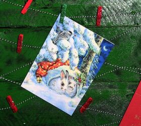 merry mail tarjetero de navidad hecho con un viejo pal, merry mail clothespins