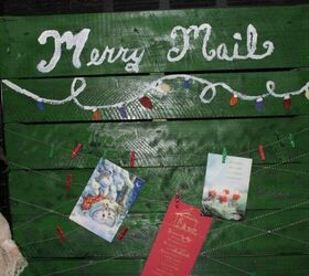 merry mail tarjetero de navidad hecho con un viejo pal, merry mail