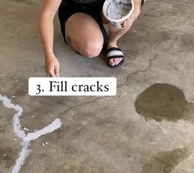 epoxy chip garage floor, Filling cracks in the floor