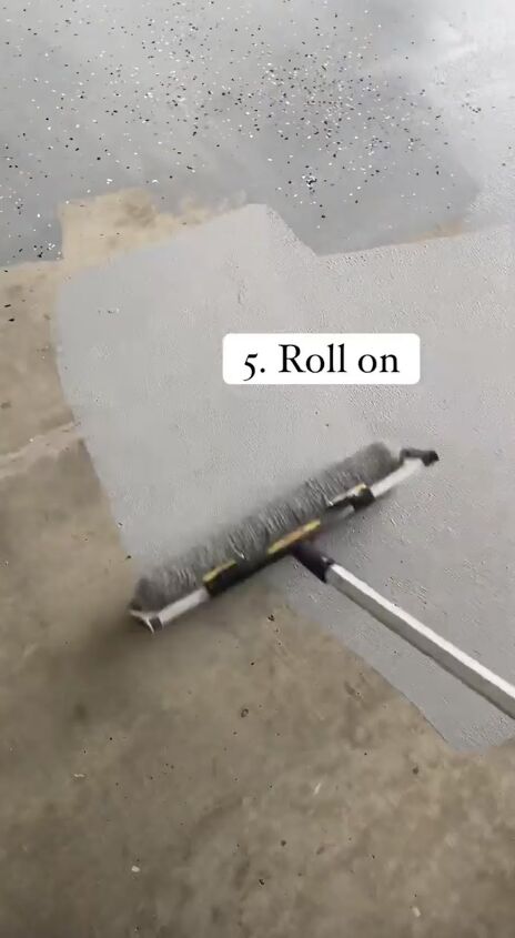 epoxy chip garage floor, Applying the epoxy