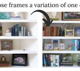 consejos para decorar estanteras, Utilizar el mismo color de marco es uno de los consejos para decorar estanter as