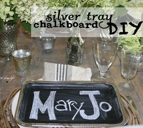 diy placas de vidrio para un look personalizado, bandeja de plata pizarra DIY