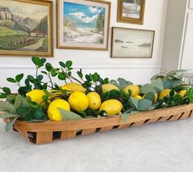 Decoración de primavera con un centro de mesa de limones