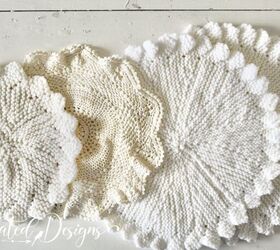 She stacks up thrift store doilies to make something so beautiful