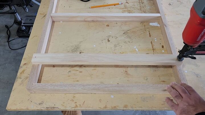 Nail the railing to the frame