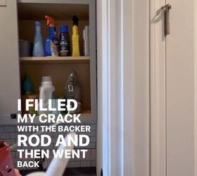 fill a cabinet crack, Filling the crack with backer rod