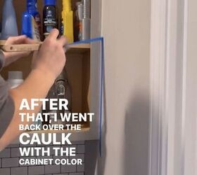 fill a cabinet crack, Matching the cabinet paint color