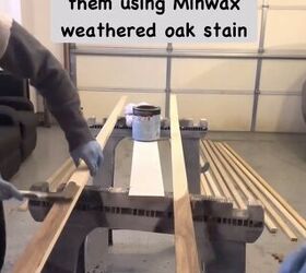 Applying stain to the wood