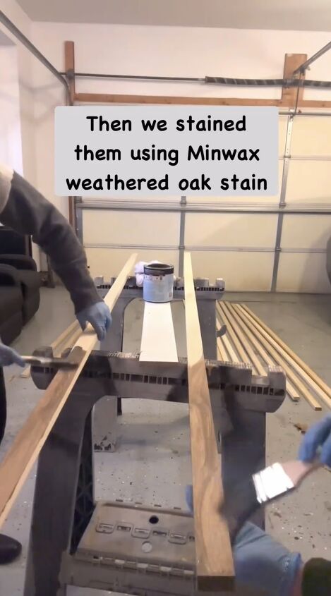 Applying stain to the wood