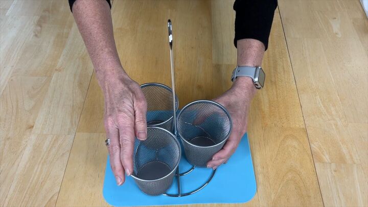 Step-by-step guide for making a utensil caddy with dollar store items