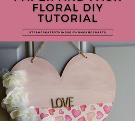 decora un corazn de madera, Pinterest pin que muestra la decoraci n de coraz n colgante con flores de imitaci n letras de oro y el patr n de coraz n