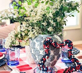 corona patritica de trapo, Patriotic Tablescape