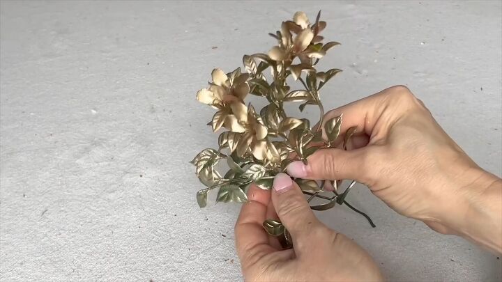 Gold spray painted mini flower buds