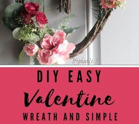diy guirnalda fcil de san valentn y arreglo floral sencillo de corazones, Pinterest pin mostrando Valentine Wreath