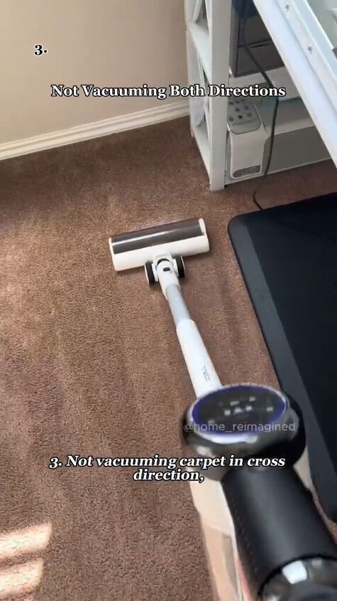 cleaning mistakes, Vacuuming in one direction