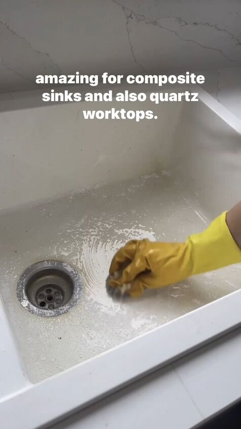 how to clean sink, Using Bar Keeper s Friend powder cleaner