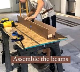 wood beam ceiling, Assembling the beams