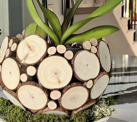 hazlo t mismo con las cerezas bola de discoteca, DIY orqu dea plantador idea utilizando rodajas de madera