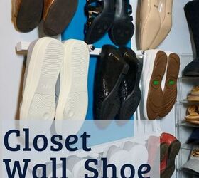diy vertical shoe storage from two crib rails