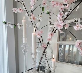 corona de flores de cerezo para la primavera o el verano, Ramas de cerezo en flor en un jarr n grande