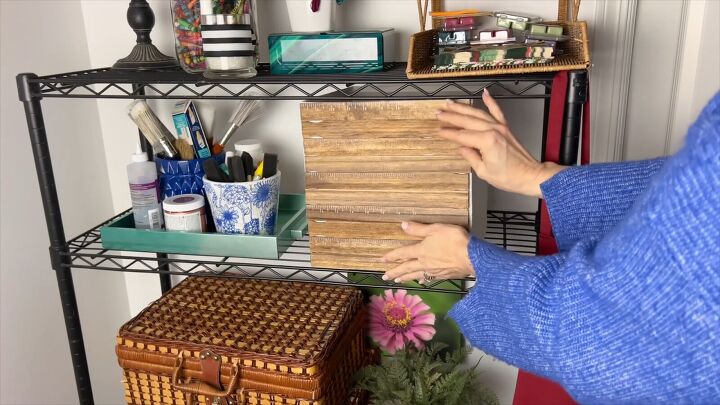 Wood front storage cube makeover