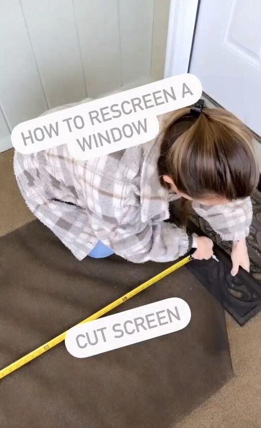 how to rescreen a window, Cutting the screen material