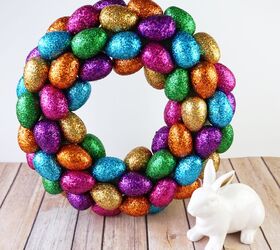 corona de huevos de pascua con purpurina, Corona de Pascua de Huevos de Pascua