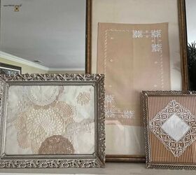 obra de arte enmarcada doily diy, obra de arte enmarcada con blondas DIY