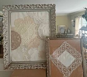 obra de arte enmarcada doily diy, obra de arte enmarcada con blondas DIY