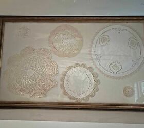 obra de arte enmarcada doily diy, obra de arte enmarcada