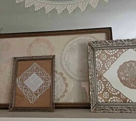 obra de arte enmarcada doily diy, obra de arte enmarcada DIY