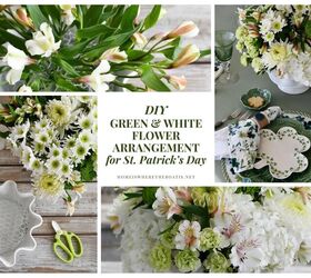 DIY Arreglo floral verde y blanco para el Día de San Patricio