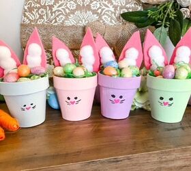 DIY Conejitos de Pascua en macetas de papel maché