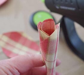 guirnalda de tulipanes de tela fcil de hacer y sin costuras, Tulip n de tela escocesa rosa DIY