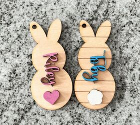 cmo hacer etiquetas de madera para las cestas de pascua, DIY Easter Basket Name Tags