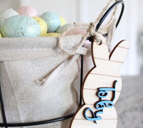 cmo hacer etiquetas de madera para las cestas de pascua, DIY Pascua etiqueta